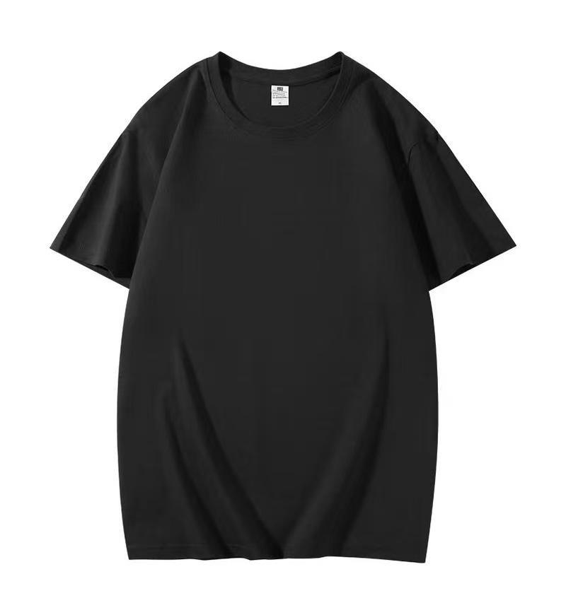 100% Pure Cotton Heavyweight 250g Solid Color Round Neck Casual Short Sleeve T-shirt