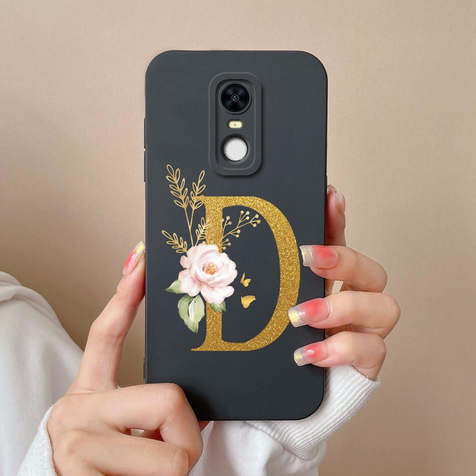 For Redmi 5 Plus Note5 Cases Shiny A-Z Letter Liquid Silicone Anti Drop Phone Protective Back Covers For Redmi5Plus Note5 Funda