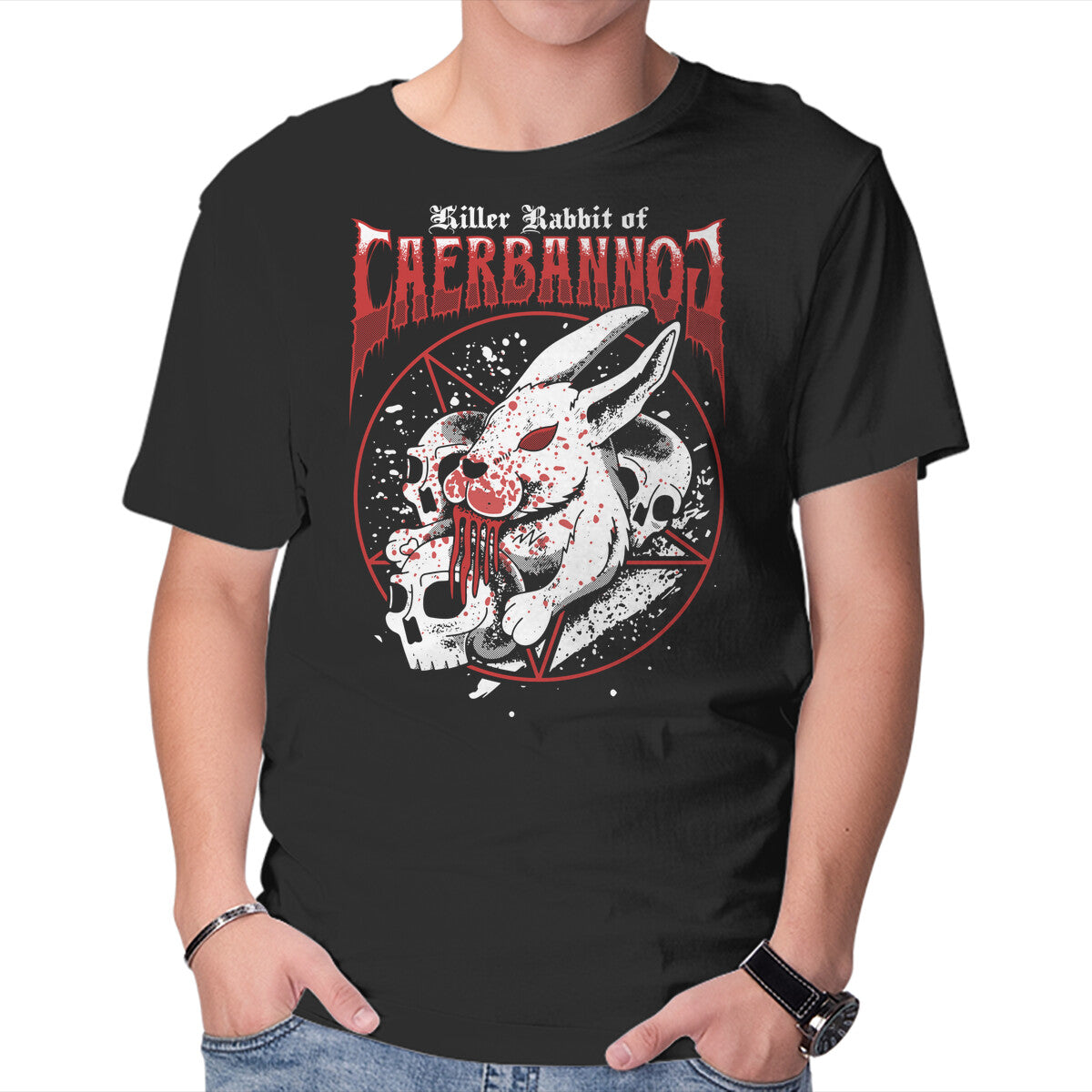Unisex Crew Neck T-Shirt Killer Rabbit Graphic Short Sleeve Casual Tee M
