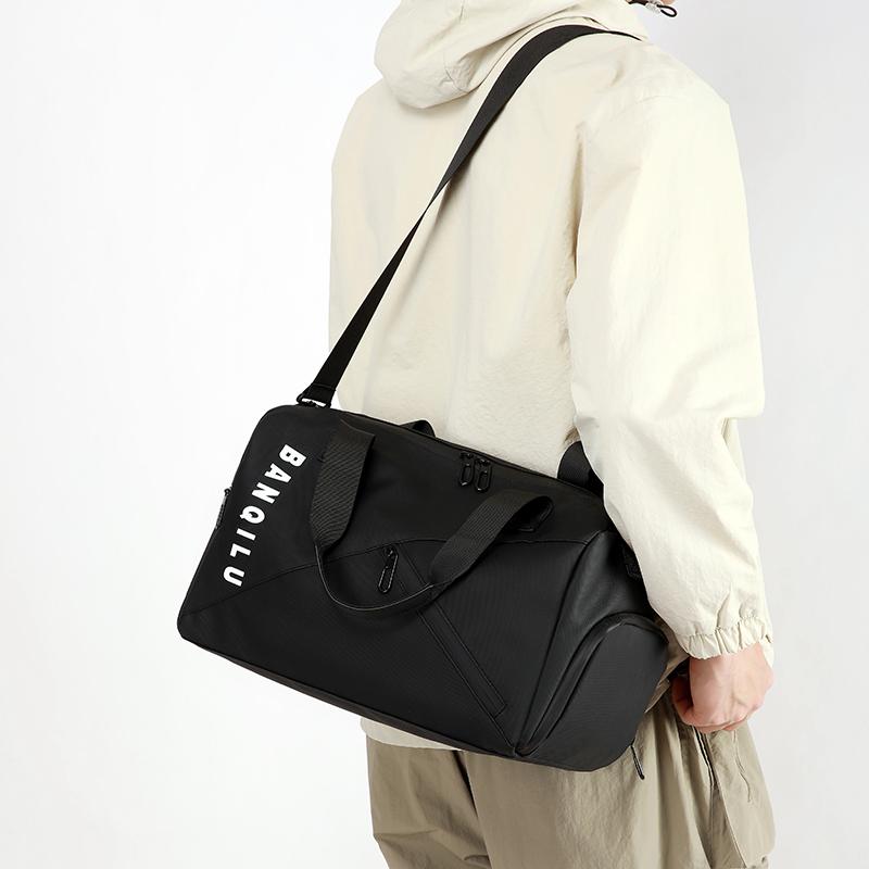 Sleeable Pull Rod Short-distance Travel Bag Men's Single Shoulder Crossbody Bag Large Capacity Dry And Wet Separate Gym Bag For Men And Women