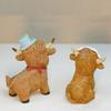 Cute Cow Statue Cartoon Miniatures Figurine Crafts Animal Sculpture  Cabinet