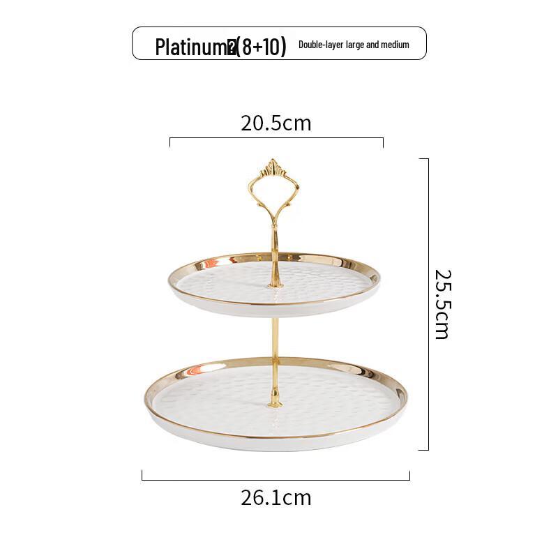 Скандинавский Светлый Люкс 2-ярусная Керамическая Подставка для Фруктов и Торта