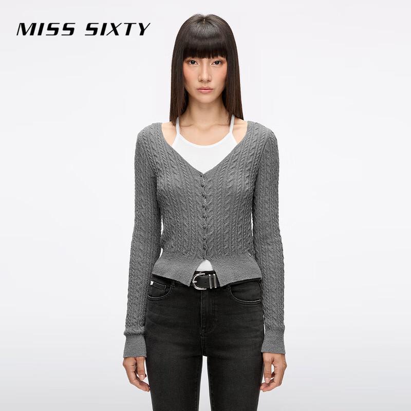 MISS SIXTY Women s 2025 Autumn Slim Knit Cardigan & Vest Set M