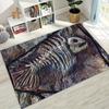 Ancient Creatures Dinosaur Ammonite Fossil Art Rug for Bedroom Living Room Sofa Home Doormat Decor,Large Kids Non-slip Floor Mat