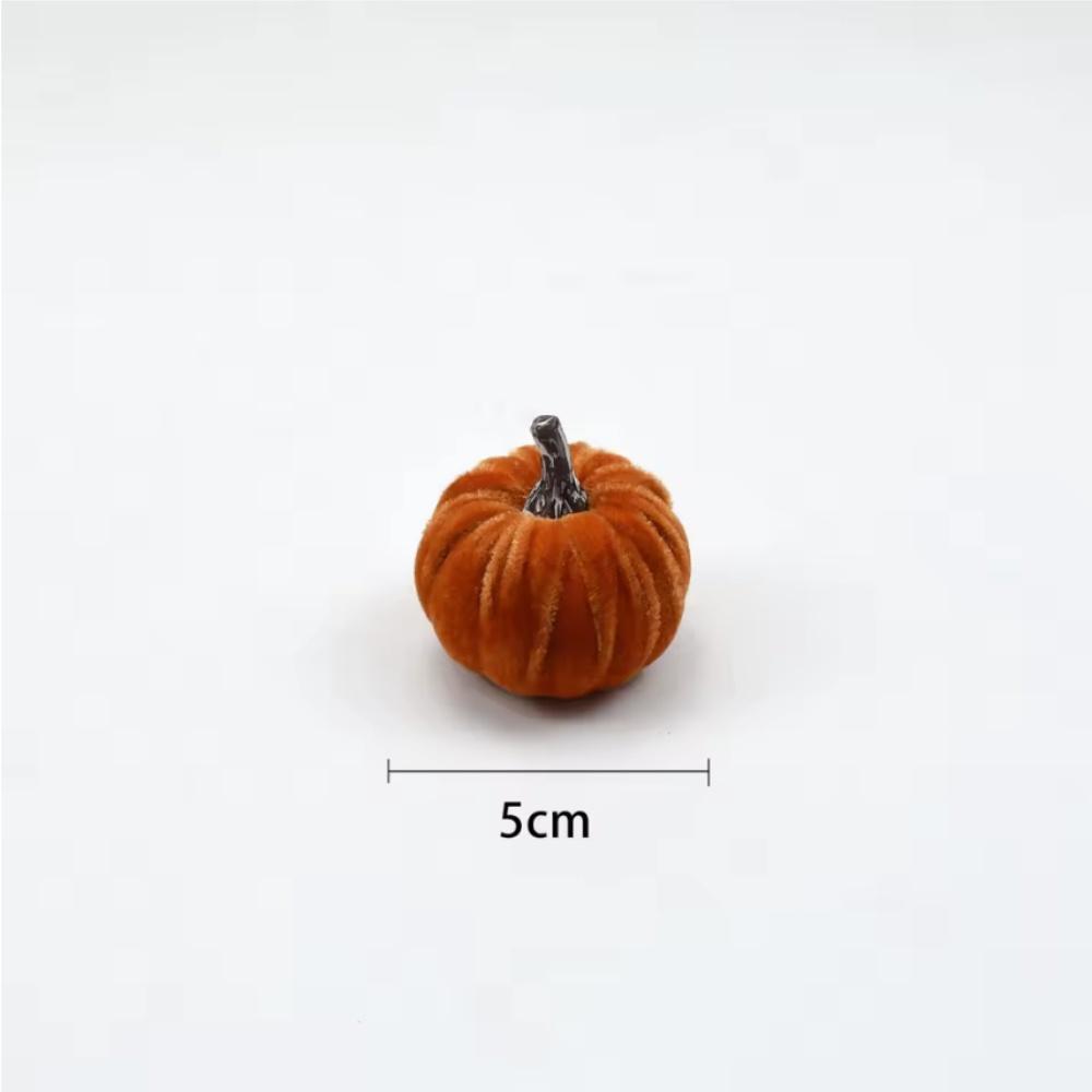 10pcs Velvet Artificial Pumpkin Decor Desktop Pumpkin Ornament Autumn Fall Thanksgiving Harvest Festival Halloween Decoration