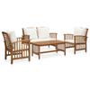 Day and Night - Day and Night Garden Furniture 4 Pieces with Cushions Solid Acacia Wood