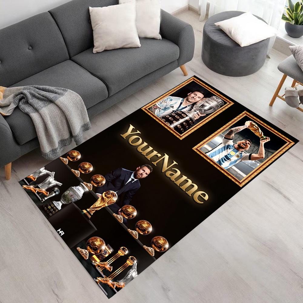 Messi Personalized Name Area Rug Suitable for Living Rooms Decorate room Outdoor Bedrooms Anti-slip Rug Decorate Offices Spiritual Gift