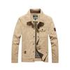 Men's Casual Jacket Spring and Autumn Middle-aged Lapel Top Loose Casual Dad Cotton Jacket Multi-bag