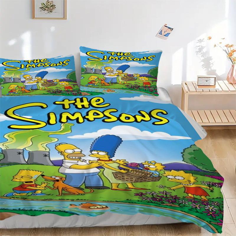 

The Simpsons Family Bedding Set Comforter Cover Gift for Bedroom,Includes 1 Cover and 2 Pillowcases, No InsertB380 135x200cm