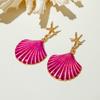 Minimally Creative and Fashionable Starfish Scallop Oil Drop Earrings for Women's Jewelry Suitable for Island Vacations, Beach Parties Gifts