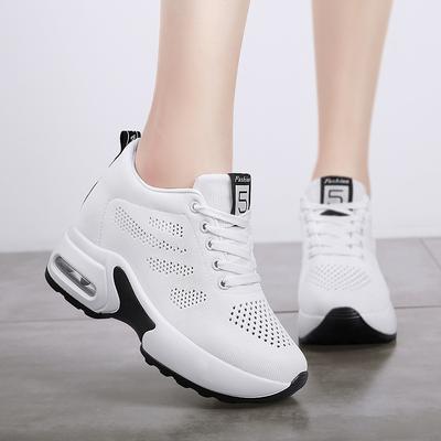 Neue Damen Schuhe mit innerer Höhenerhöhung Damen Schuhe Plateau Luftpolster Sportschuhe Lässige Reiseschuhe Keilabsatz Einzelne Schuhe Leichtgewicht