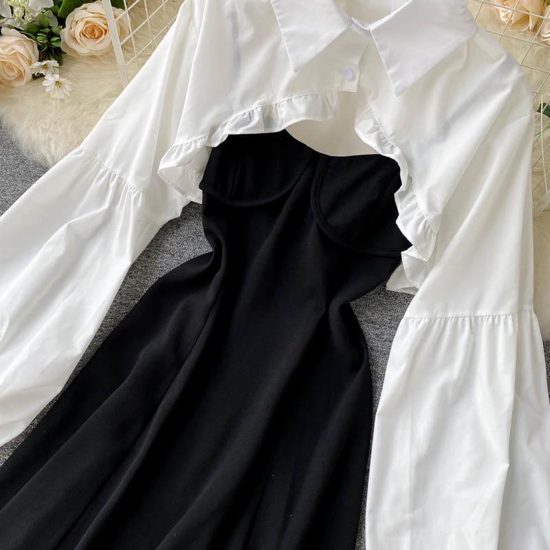 Французское сексуальное платье на бретельках — фото 5