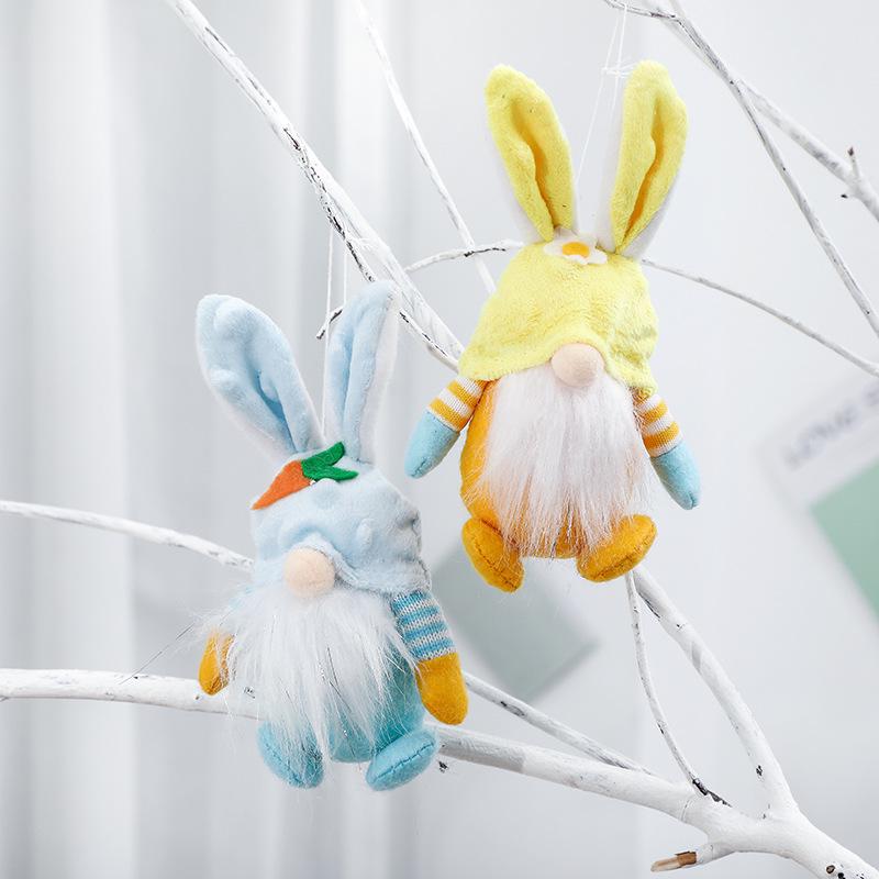Easter Bunny Pendant 2022 Fabric Gnome Doll Home Decoration