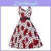Elegante Vestito da Festa a Pois Vintage Anni '50 stile Halter di Audrey Hepburn