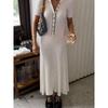 Party Collar High Waisted Knitted Dress Lapel High Waist Knitted dress