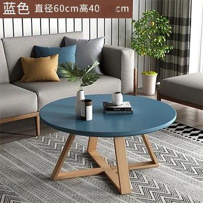 Originality Tables Combination Coffee Table for Living Room Solid Wood Round Tables Simple Assembly Center Tables