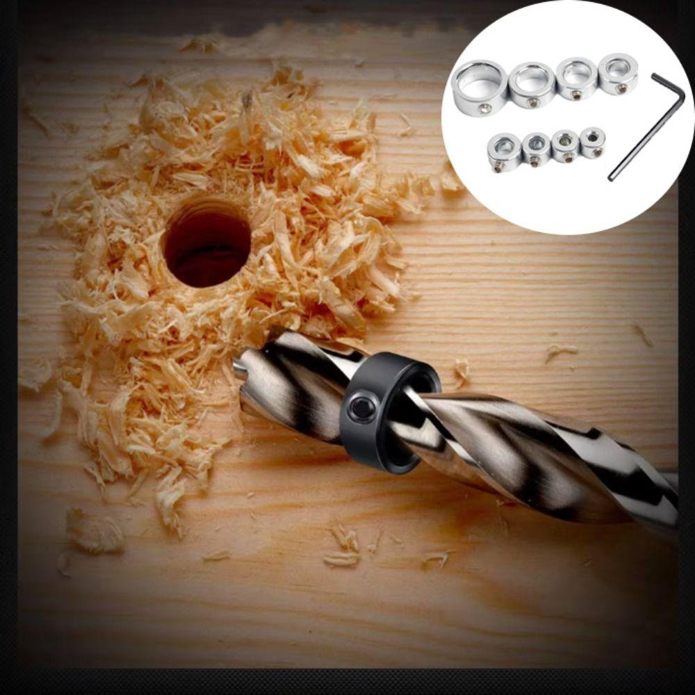 Adjustable Drill Stop Collar Metric Shaft Positioner Set Drill Stoper Collar  Woodworking