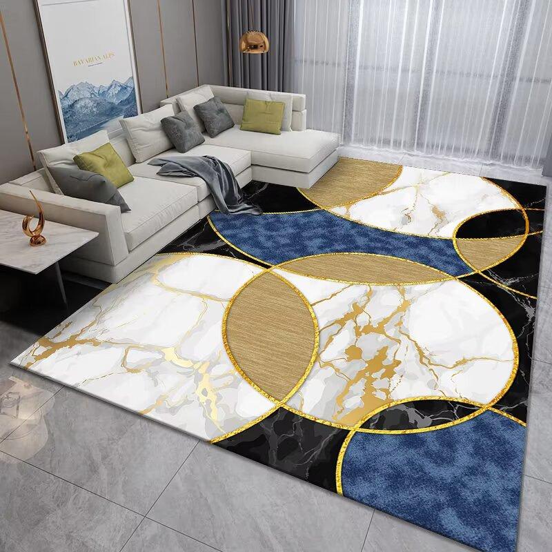 Modern Geometric Marble Carpet for Living Room Large Area Decoration Home Rugs for Bedroom Soft Non-slip 200x300 Lounge Sofa Mat