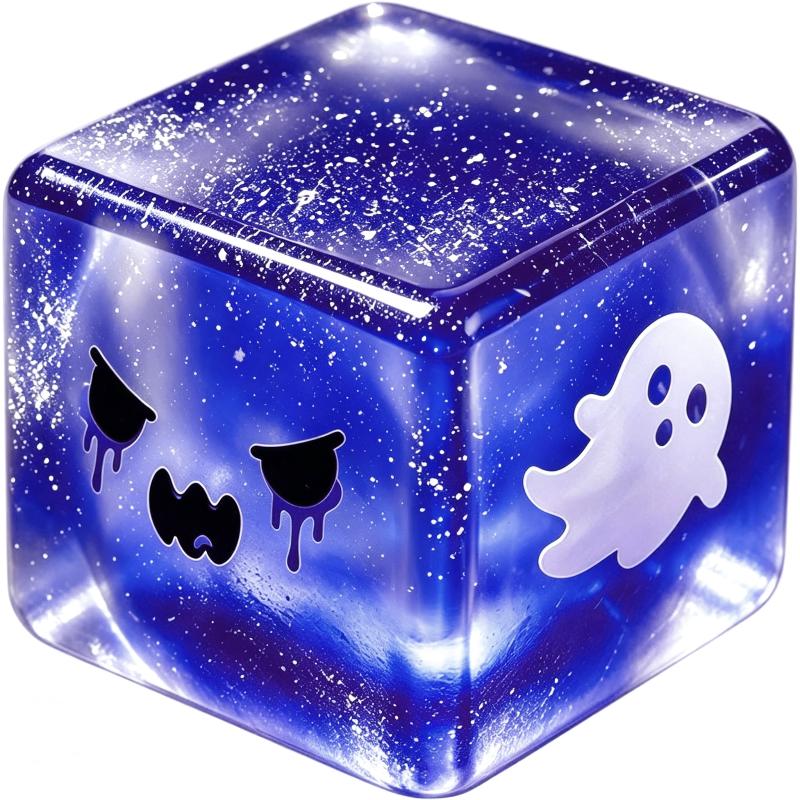 Transparent Glitter Halloween Cube Squeeze Toy Non-toxic Maltose Stress Relief Toy for Halloween Goodie Bag Stuffer