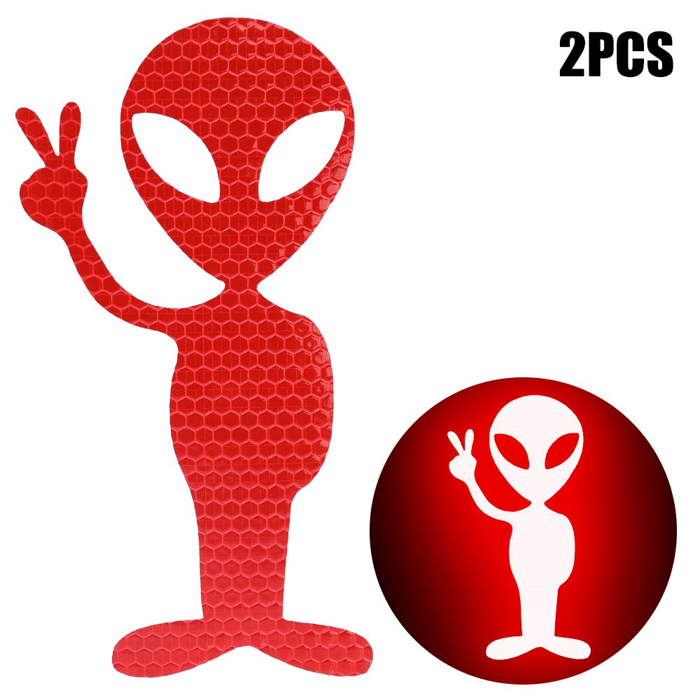 Alien Reflective Personalized Car Stickers Car Bumper Decorative Warning Stickers Night Driving Safety Reflective Stickers