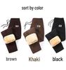 Mom's Winter Style High Waist Corduroy Cotton Pants for Middle-Aged and Elderly Women - Loose, Plus Velvet, Straight Leg
