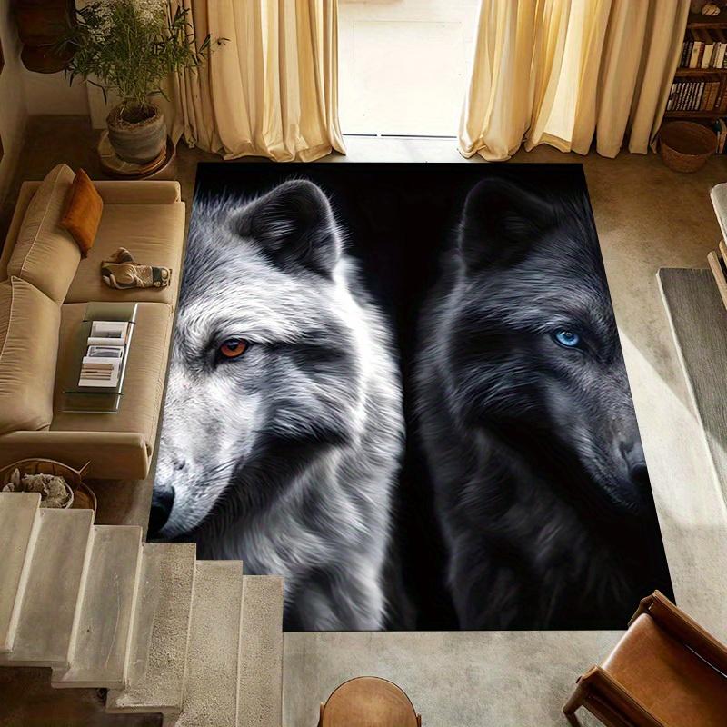 1pc Wolf Eyes Themed Rug for Home Decor, Non-slip Office Carpet, Chair Mat, Outdoor Mat, Christmas and Halloween Gifts-0731078