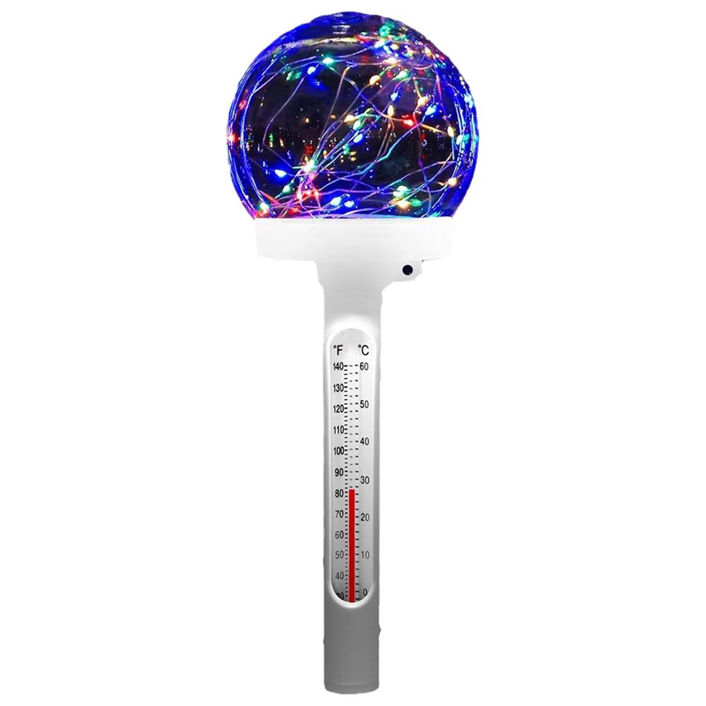 

Плавающий солнечный термометр для бассейна Fairy, легко читаемый ночью, термометр для бассейна, термометр для воды в бассейне для пруда