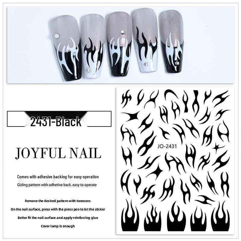 

3D Тиснені Самоклеючі Наклейки для Нігтів Срібний Лазерний Ефект Північного Сяйва Шипи (2025)