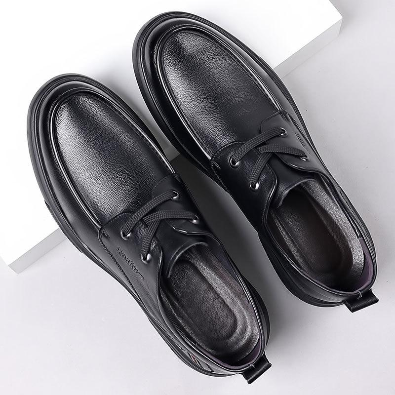 Men's Casual Leather Shoes Business Genuine Leather Large Size Shoes New British Lace-up Soft-soled Mens Casual Shoes Size 38-48