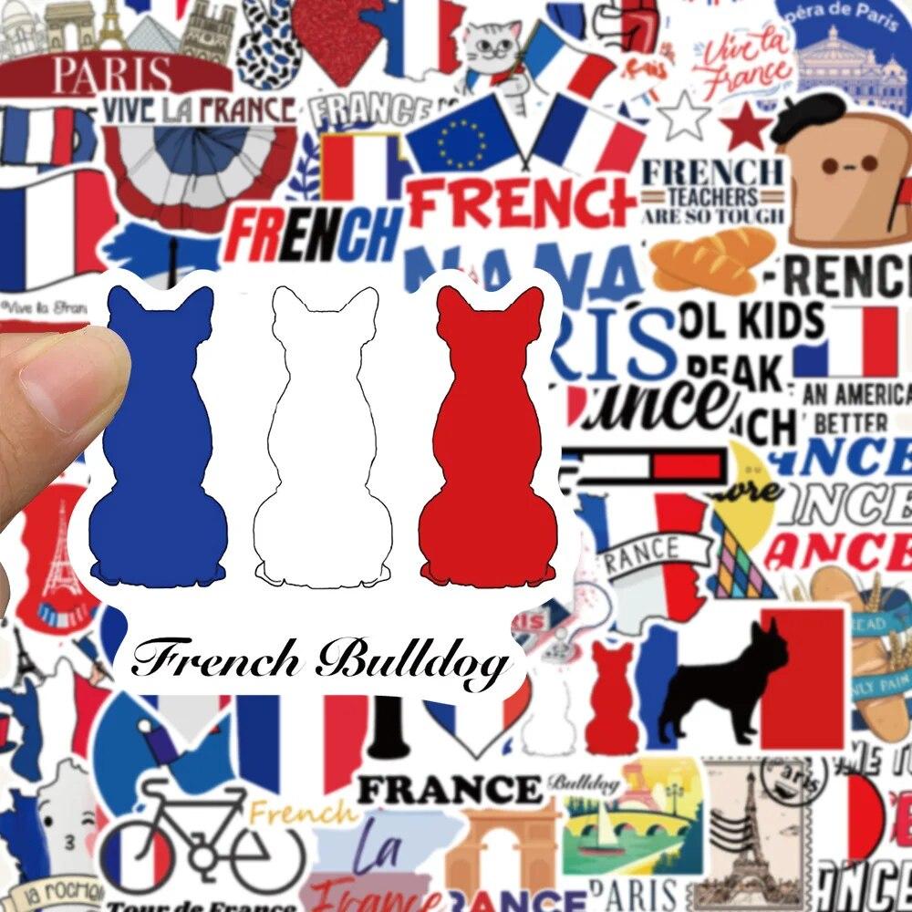 10/50Pcs Cartoon French Stickers Aesthetic Graffiti Stickers for DIY Luggage Laptop Skateboard Bicycle Stickers