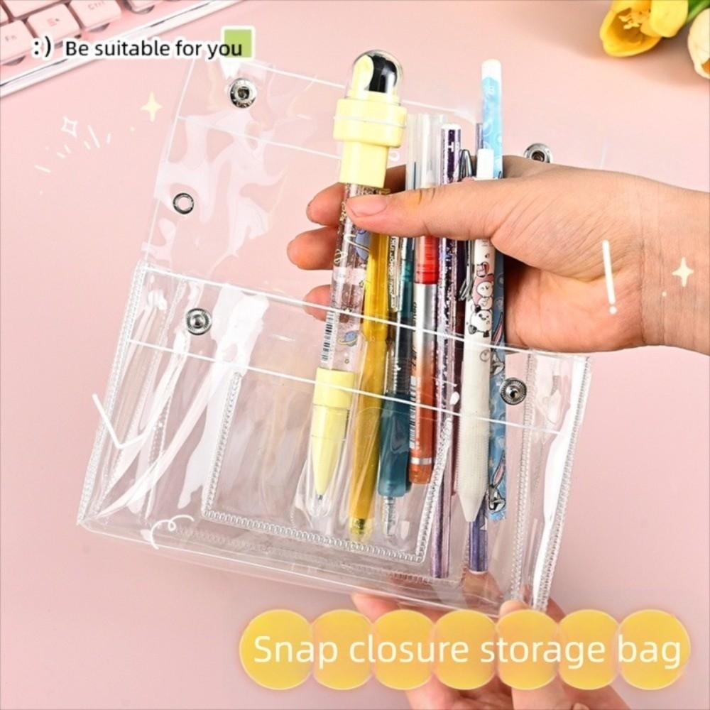 Clear Toiletry Organizer Bag PVC Cosmetic Bag Portable Transparent Pen Bag  Travel Essential
