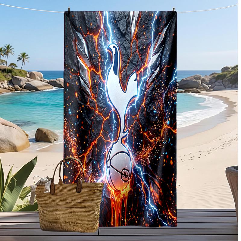 Tottenham Hotspur Printed Beach Towel Quick Dry Soft TowelPortable Large Rectangular Beach Blanket for Travel Swimming Pool