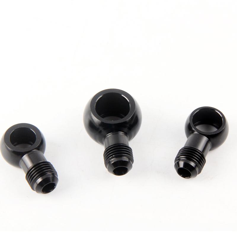 Aluminum banjo adaptor Bolt AN6 AN-6 -6 an to 12mm 14mm 16mm brake fitting Black