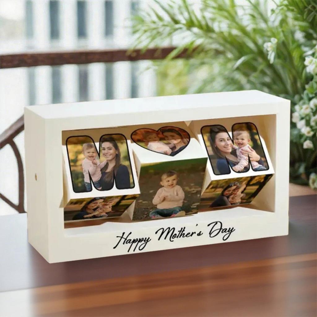 3D Printed Rotating Photo Frame Ornaments Mother's Day Valentine's Day Birthday Gift For Mom Gift Can Be Customized With Photos And Text