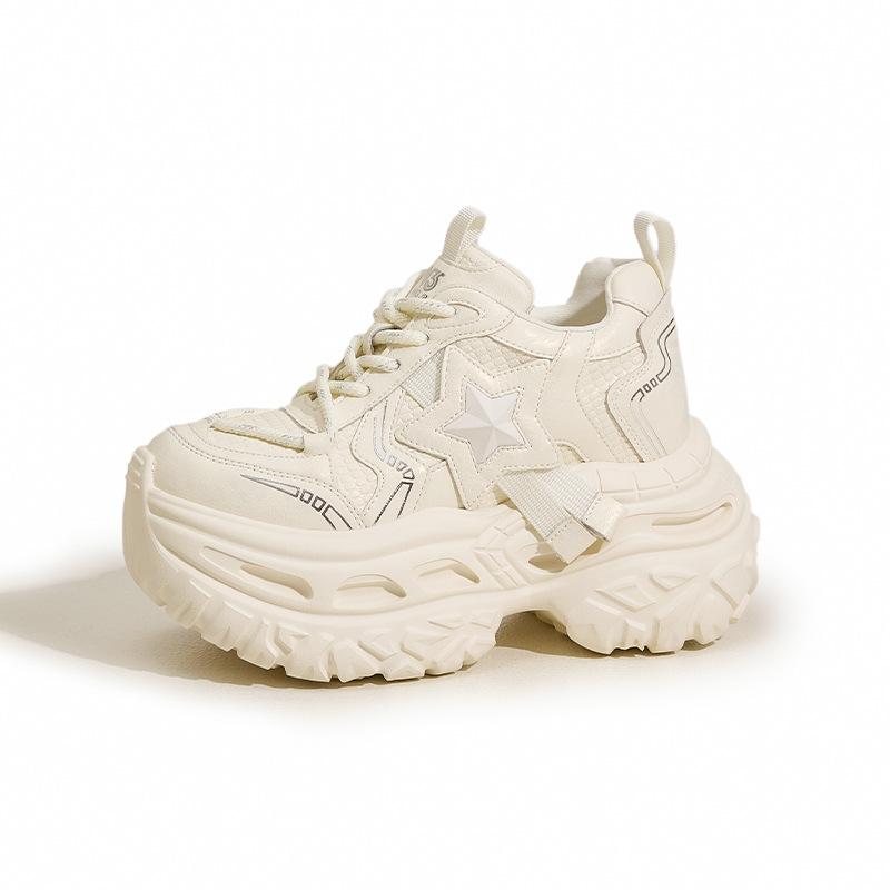 

Platform dad shoes women s 2025 new autumn and winter casual sports shoes muffin bottom versatile small inner height increase women s shoes 39 бежевый