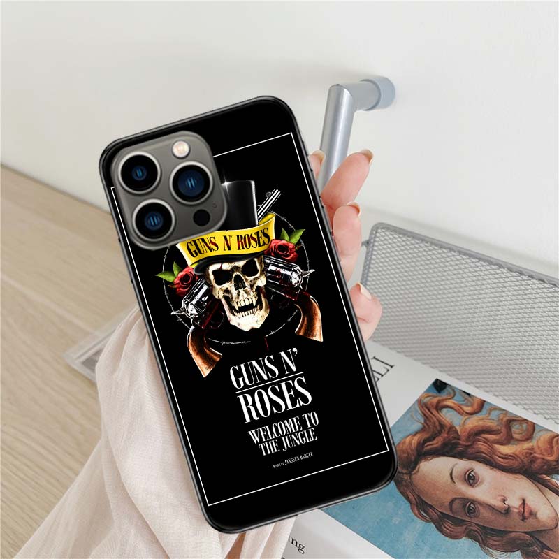 Guns N Roses Phone Case For Apple Iphone 16 15+ 17 Pro Max 14 Plus 16E Air 13 12 Mini Clear Cover Silicone Cute Shell Soft