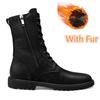 Fashion New Arrival Motorcycle Boots Genuine Leather Men Winter Shoes Warm Waterproof Man Boots Luxury Motorcycle Footwear Casual Shoes