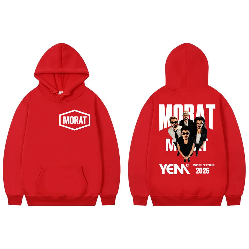Colombia Band Morat Graphic Hoodie Yem World Tour 2026 Merch Pullovers Unisex Fashion Vintage Hooded Sweatshirts Streetwear
