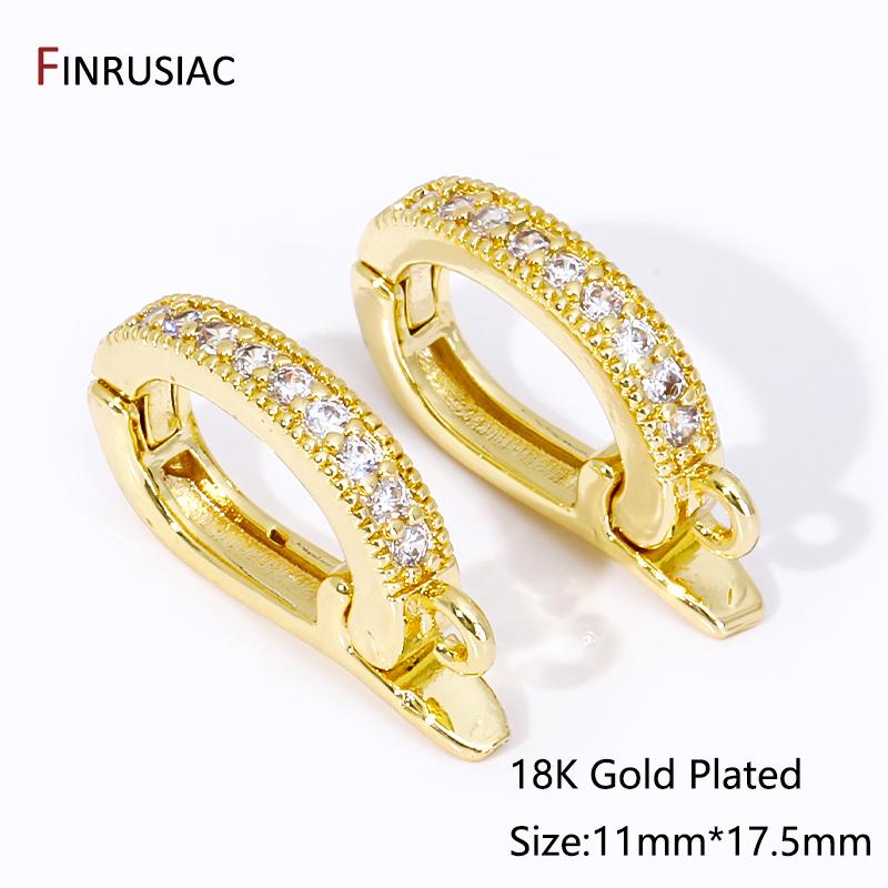 Großhandel 18K Gold Plated Messing Scharnier Halskette Verstärker Eingelegt Zirkon Anhänger Öse Mit Ring Für DIY Schmuckherstellung Zubehör