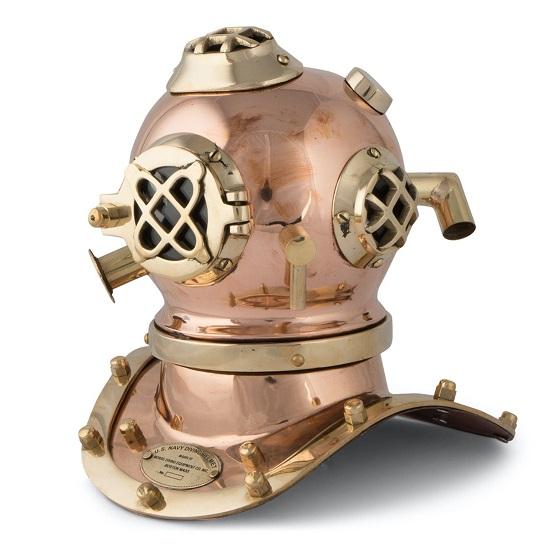 Decorative Diving Helmet Desk Nautical Replica Rustic Replica Art Home Decor Gifts Maritime Instrument Gift for Kids