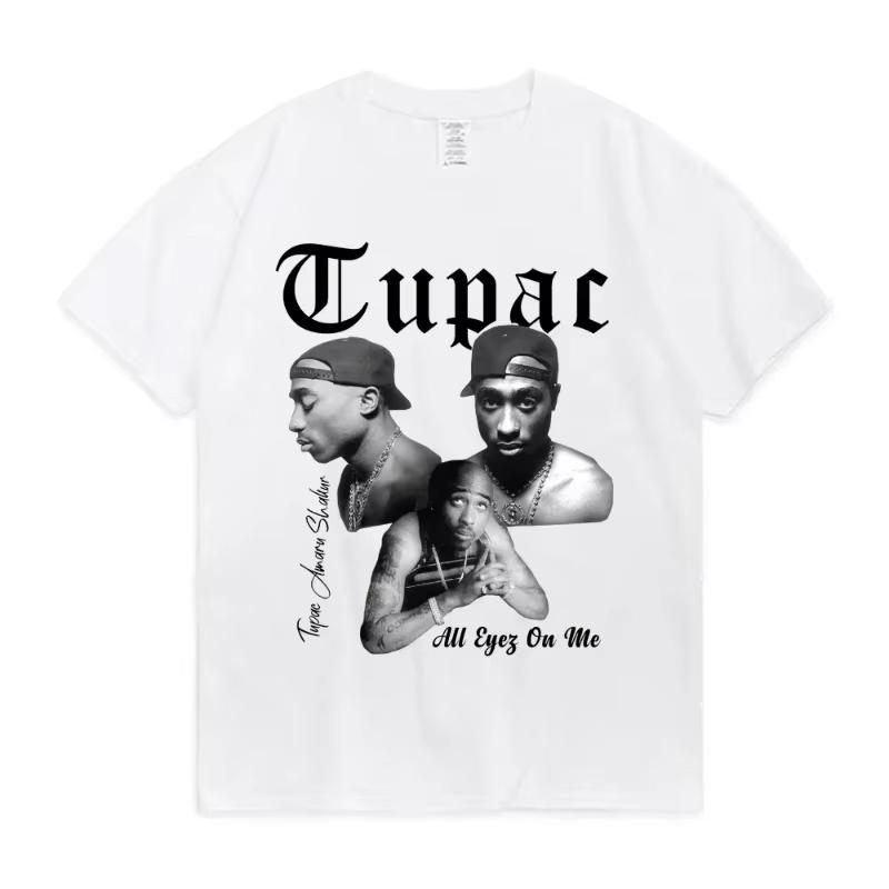 2026 Rapper Tupac 2pac Hip-hop Streetwear T-shirt a Manica Larga Moda Estiva Uomo Donna Bambino T-shirt in Cotone Maglietta a Manica Corta