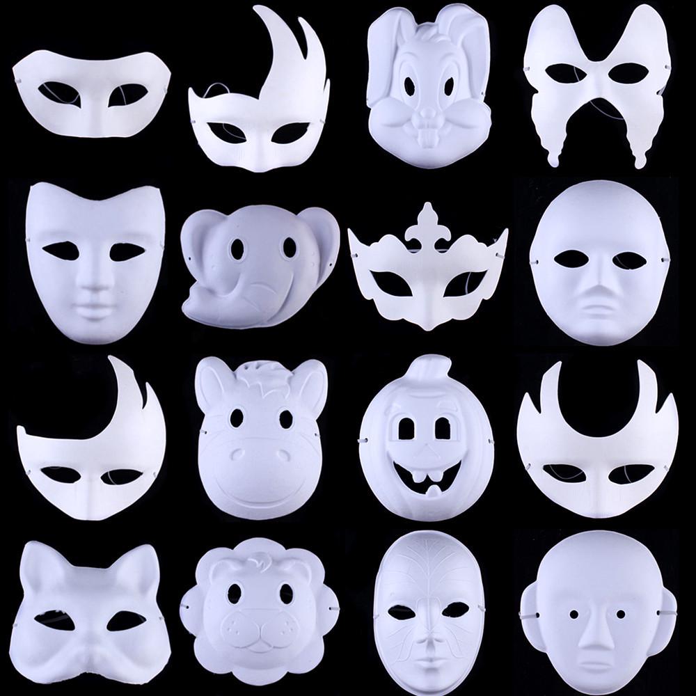 Hand-Painted Ball Face Mask: DIY Paper Pulp Animal Mask for Men & Women, Peking Opera Style