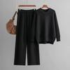 Fashion Wind Thick Loose Knitting Sweater Pants Suit Knitted Sweater and Pants Set