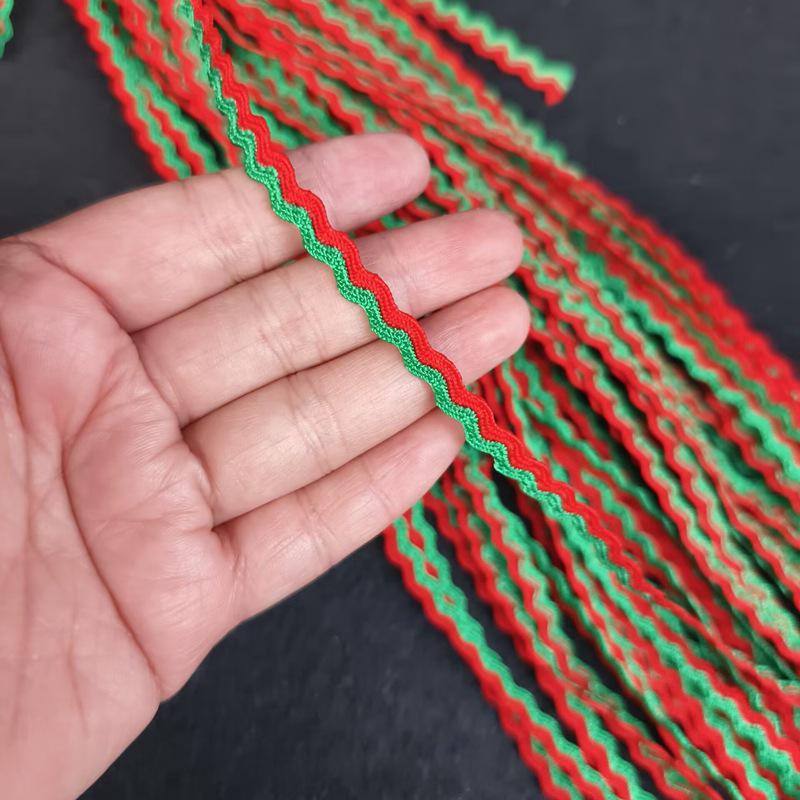 5mm S Şeklinde İki Renkli Dalga Desenli Kavisli Kemer DIY Giyim Aksesuarları için Denizci Dantel Şerit