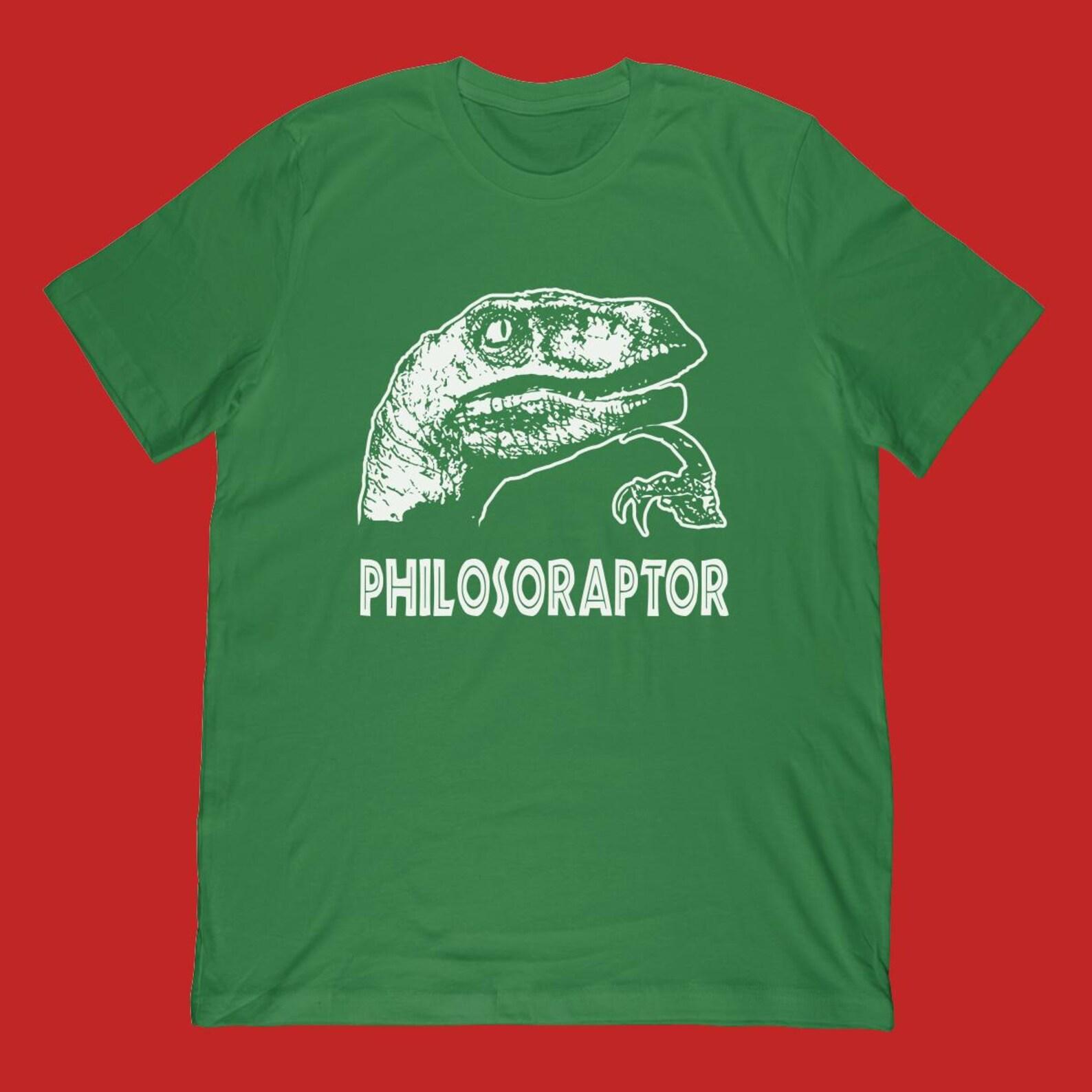 Philosoraptor T-Shirt: Funny Raptor Meme, Thoughtful Velociraptor Apparel 2XL