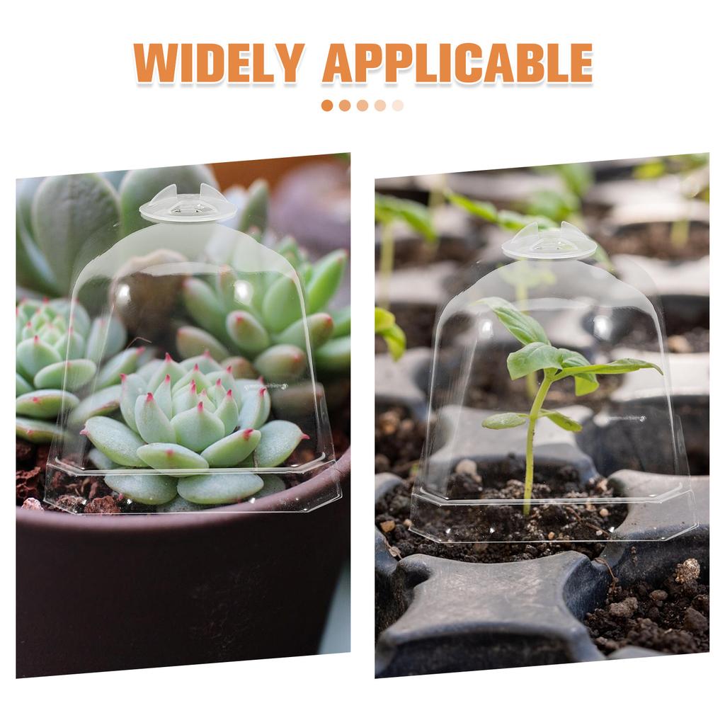 10Pcs Square Succulent Pot Covers Clear Plastic Dome Cloche Humidity Retention Plants Protector Garden Dome Covers Reusable
