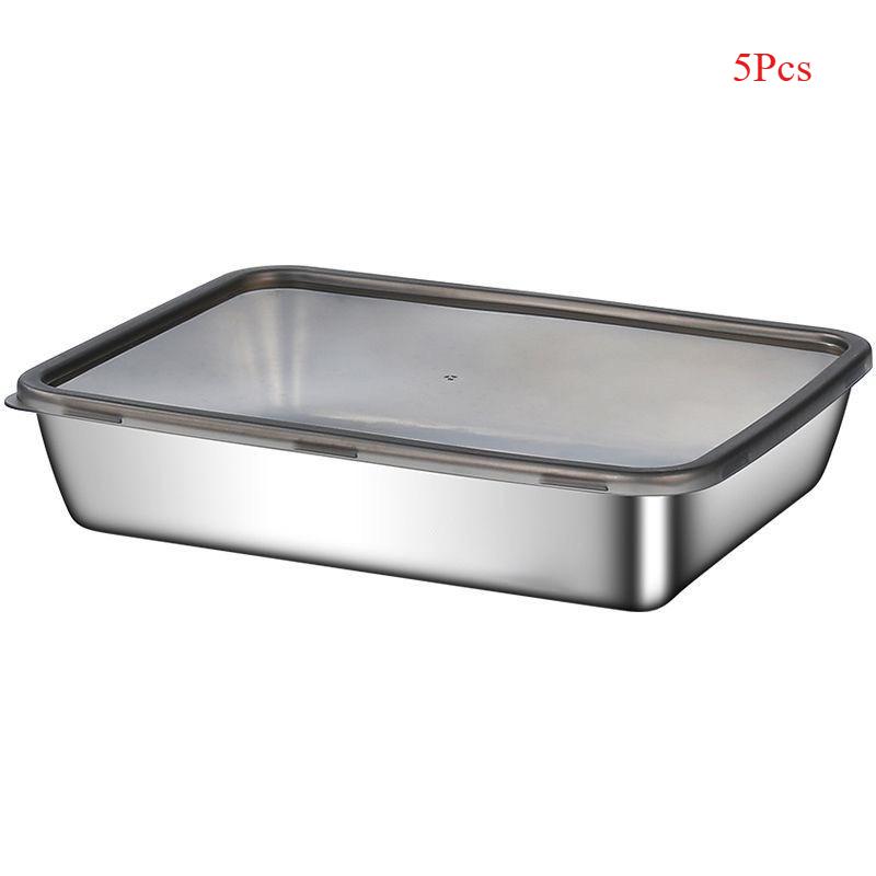 Nerezový úložný box Chladnička Nádoby na skladování masa a potravin s víkem Organizér do chladničky Nádoba Kuchyňské skladování