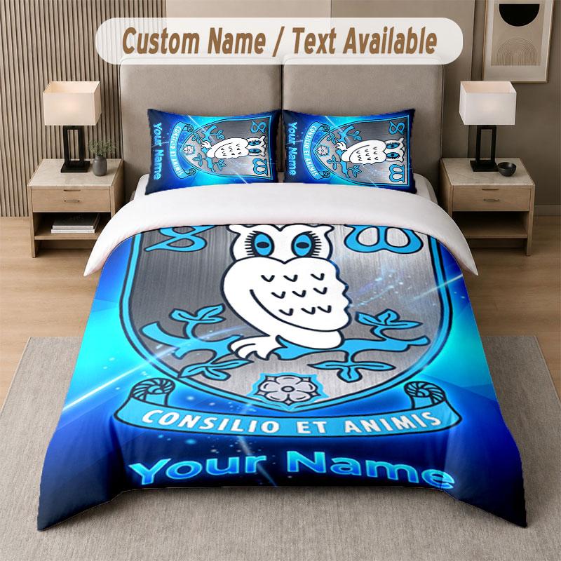Custom Bedding Set Sheffield Wednesday FC Pattern, Print Name Text 1 Duvet Cover Plus 2 Pillowcases Home Textile