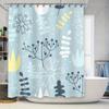 Modern Blue Floral Shower Curtain Decorative Waterproof Bath Mat Room Decoration 3D Printing Home Textiles Bathroom Accessories