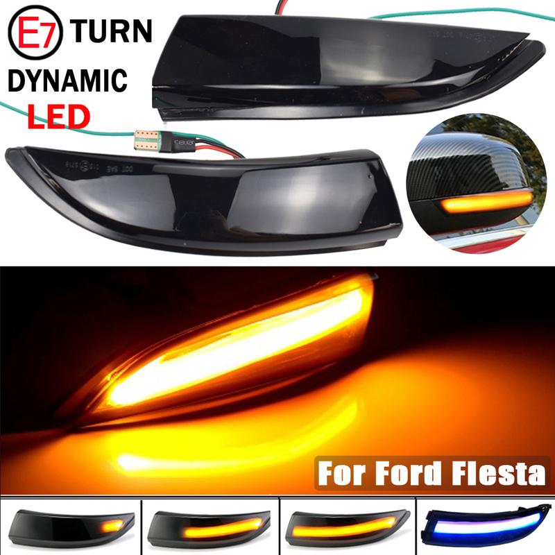 2x LED Dynamic Blinker Turn Signal Lights Side Mirror Indicator Lmap For Ford Fiesta Mk7 2008-2017 For Ford B-Max 2012-2017